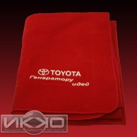 Плед Тойота - Плед флисовый с логотипом ToyotaМетод нанесения: Вышивка логотипа