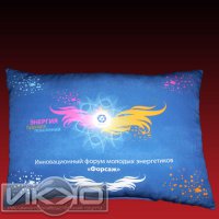 Подушка с логотипом для мероприятий - Сублимационная подушка форум молодых энергетиков ФорсажМетод нанесения: Сублимационная печать на подушках